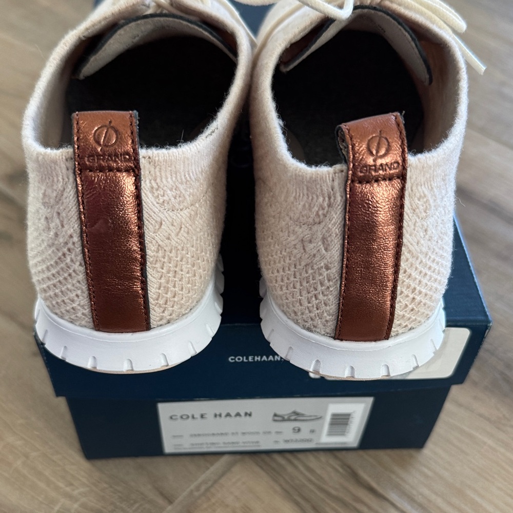 Cole Haan Women's Cream Knit Sneakers - Picture 4 of 5